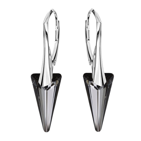 Sudraba auskari "Smaile II (Silver Night)" ar Swarovski™ kristāliem